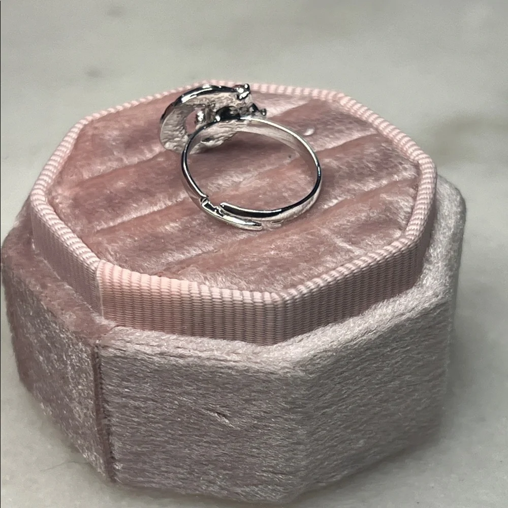 Artisan Pink Cluster Flower Moon Ring